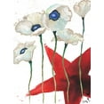 thumbnail image 2 of Medley, Elizabeth 12x14 White Modern Wood Framed Museum Art Print Titled - Patriotic Floral IV, 2 of 4