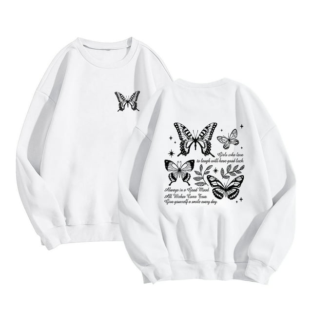 Wyzesi Chandails d'Automne pour Femmes Graphiques Col Rond Quotidien Maison Extérieur Entraînement Manches Longues Col T-Shirt Haut Chandail Noir Chandails pour Femmes Grande Taille Chandails en Laine pour Femmes Ajustés