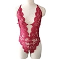 thumbnail image 4 of Gibobby Ropa Interior Sexy Pijama sexy con transparente de encaje para mujer Lencería sexy (Vino, L), 4 of 5