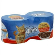 9Lives Tender Morsels With Real Flaked Tuna & Egg Bits In Sauce Wet Cat Food, 5.5 oz. Cans, Case of 4