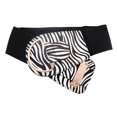 thumbnail image 4 of Women Black White Zebra Print Elastic Belt Gold Hook Buckle S M, 4 of 12