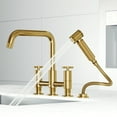 thumbnail image 4 of VIGO Cass Double Handle 8 in. Widespread Bridge Kitchen Faucet with Pull-Out Sprayer in Matte Brushed Gold-VG02051MG, 4 of 17