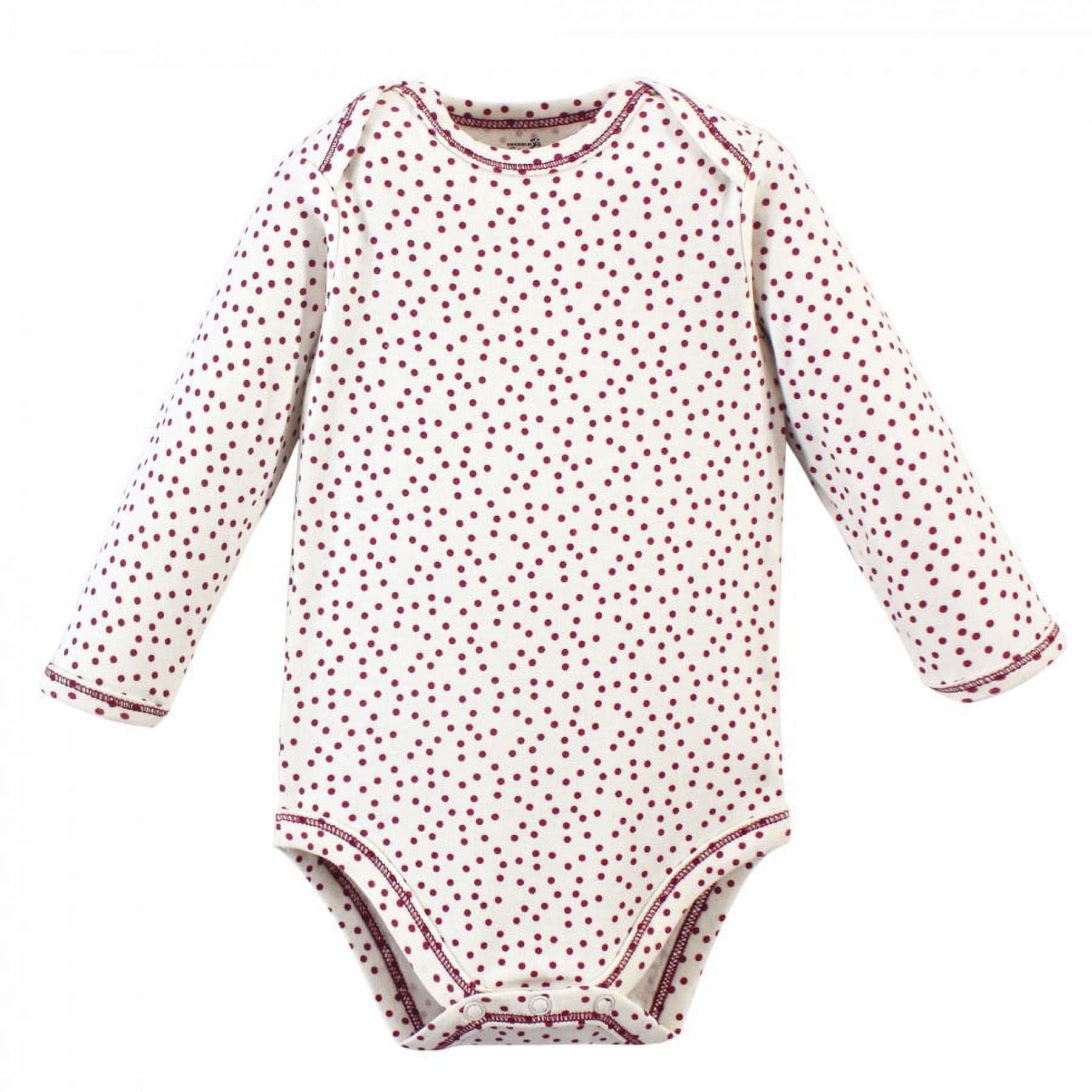 Touched by Nature Baby Girl Organic Cotton Long-Sleeve Bodysuits 5pk, Cherry Blossom, 6-9 Months