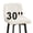 30''-Bright White-Faux Leather, variant on MultiHaven 29" Swivel Bar Stools Set of 2,Square Back&Metal Legs,PU Leather Counter Height Chairs for Kitchen Island,Bar,Cafe-Brown