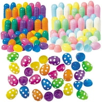 Fun Express Bulk 432 Pieces Solid & Polka Dot Plastic Easter Egg Assortment Kit