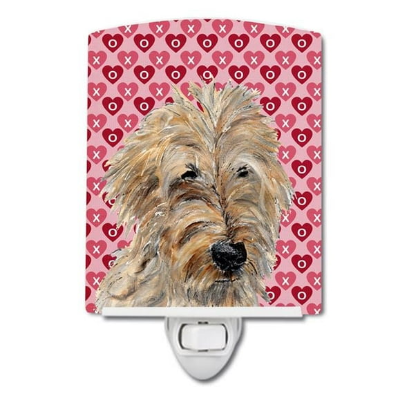 Golden Doodle 2 Hearts & Love Ceramic Night Light