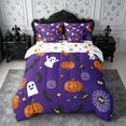 thumbnail image 3 of Erosebridal Halloween Ghost Queen Bedding 7pcs,Spooky Animal Bedding Comforter Set Queen,Purple,Reversible, 3 of 6