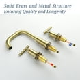thumbnail image 6 of Bathroom Sink Faucet, 3 Hole Bath Faucet Brushed Gold, 6 of 11