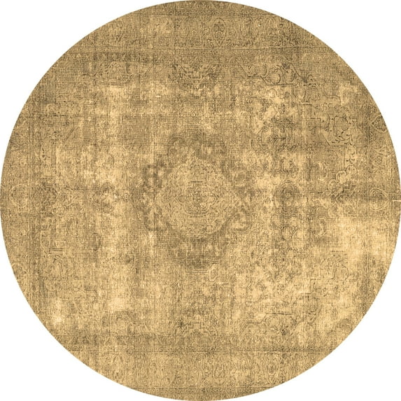 Ahgly Company Indoor Round Persian Brown Traditional Area Rugs, 7' Round