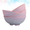 thumbnail image 4 of 4pcs Wheat Straw Noodle Bowl Rice Bowl Kitchen Food Container Tableware for Home (Pink), 4 of 9