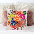 thumbnail image 3 of Friendship Bouquet Indoor/Outdoor Pillow with Removable Cover in Pink Orange Blue18x18, 3 of 5