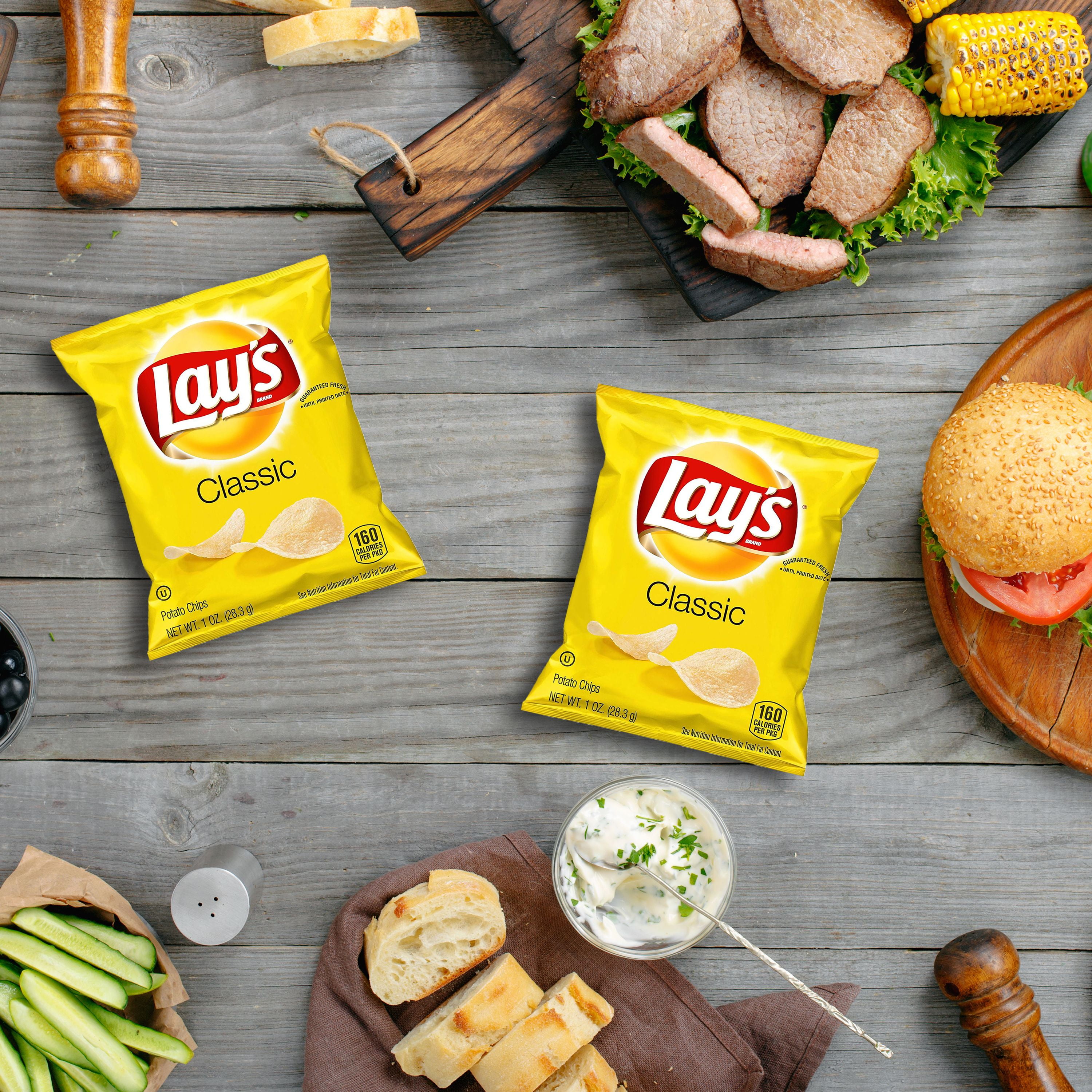 Lay's Potato Chips, Classic, 1 oz Bags, 40 Count