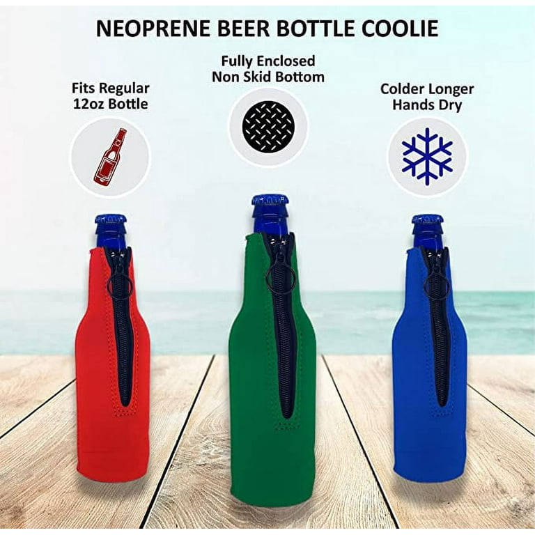 Blank Neoprene Beer Bottle Coolie (2 Pack, Green Camo)