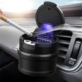 thumbnail image 5 of Cenicero para coche, cenicero desmontable de fácil limpieza con luz LED con tapa abatible, cenicero autoextinguible para coches, furgonetas, camping al aire libre, 5 of 5
