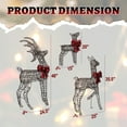 thumbnail image 6 of 4FT Pre-Lit Christmas Reindeer Family Decoration Set w/ Warm White LEDs, Brown Rattan Wrapped Buck, Doe & Fawn, Indoor & Outdoor Holiday Décor, 6 of 8