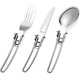 thumbnail image 1 of Juego de cubiertos para acampar (tenedor/cuchillo/cuchara), cuchillo plegable portátil tenedor cuchara para acampar al aire libre senderismo picnic, plata JAMW Sencillez, 1 of 5