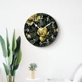 thumbnail image 4 of 12 Inch Wall Clock Battery Operated Silent Clock Decorative for Office, Kitchen, Outdoor, Living Room，Floral Pattern Green Yellow Small Flowers Flowery Bright Flower Painting, 4 of 4