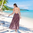 thumbnail image 7 of FORMRS Womens Long Sarong Beach Wrap Semi-Sheer Bikini Skirt Bathing Swimsuit Cover Up, Circular Gold Pattern, 7 of 7