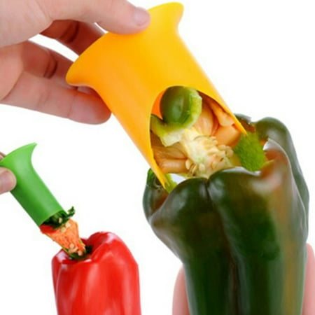 

Beechoice 2Packs Pepper Core Remover Bells Green Bell Pepper Red Bell Peppers Jalapeno Pepper Corer Core Tool Bell Seeds Tomato Corer Core Remover and Core Remover