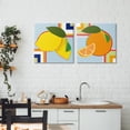 thumbnail image 2 of Stupell Industries Geometric Citrus Fruit 2 Piece Canvas Wall Art Set, design by Daniela Santiago, 17 x 17, 2 of 7