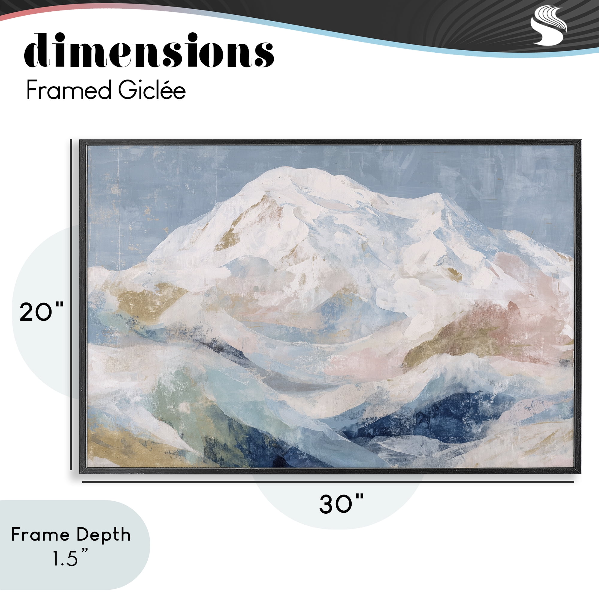 Stupell Industries Icy Mountain Range at Dusk Black Framed Giclee Art, design by Chromatic Storm Studio