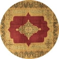 thumbnail image 1 of Ahgly Company Indoor Round Medallion Brown Traditional Area Rugs, 7' Round, 1 of 4