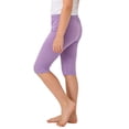 thumbnail image 2 of SROBPTY Teen Girls Summer Shorts Solid Elastic Waist Knee Length Pants for Everyday Wear, 2 of 4