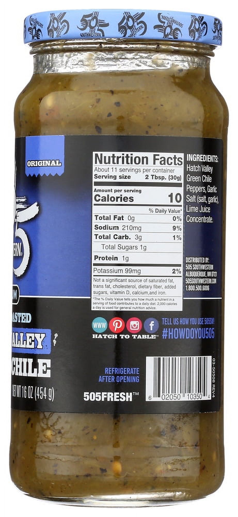 (12 pack) 505 Southwestern Flame-Roasted Hatch Green Chiles, 16 oz, Gluten-Free, All-Natural