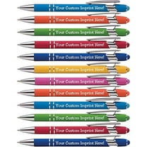 Express Pencils Premium Custom Pens, Fine Point, Assorted Ink Colors, 12 Count