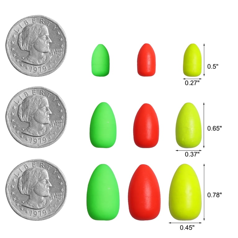 Catfish Bait 60-Pack Oval Foam Fishing Floats - Bright Colors For ...
