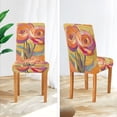 thumbnail image 3 of Yayeee 2 Pack Dining Chair Covers Stretch Parson Chairs Slipcovers Seat Protector, Purple Abstract Floral, 3 of 6