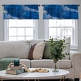 thumbnail image 4 of LALILO Kitchen Curtain Valance Art Oil Picture Blue Rod Pocket Window Curtain 52"x 18" Set of 2, 4 of 5