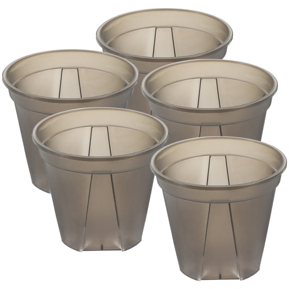 5-Pack Plastic Flower Pots for Gardening, Plant for Indoor and Outdoor Use, Garden Plant Containers