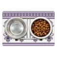 thumbnail image 1 of Damask Pet Mat for Food and Water, Traditional Middle Eastern Motifs Bohemian Arrangement with Swirls, Non-Slip Rubber Mat for Dogs and Cats, 18" X 12", by Ambesonne, 1 of 2