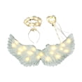 thumbnail image 4 of de ángel iluminadas con luz LED, accesorio para disfraz de ángel, disfraz de hada, ropa de PP, adecuado para niñas, juegos de rol de cumpleaños, S luz cálida 3 piezas, 4 of 8