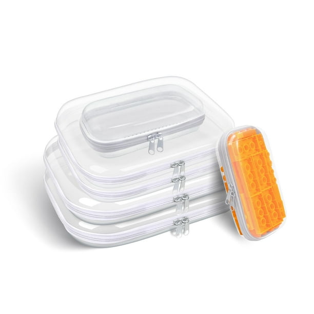 Estuche de almacenamiento SXS LACONIC de plástico duro transparente con doble cremallera