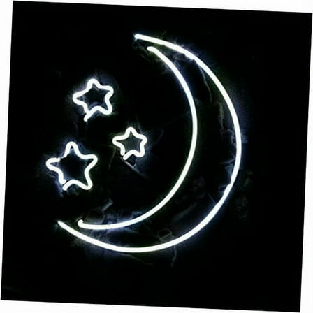 Queen Sense 20" Moon And Stars Neon Sign Acrylic Man Cave Handmade Neon Light 120WMS