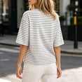 thumbnail image 6 of yillto Womens Striped Tee Oversized Baggy Short Sleeve Tops Casual Crewneck Loose Summer Tshirts, 6 of 7