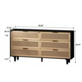 thumbnail image 7 of Heyizhuo 59.06" 6-Drawers Rattan Storage Cabinet Rattan Drawer, Black, 7 of 7