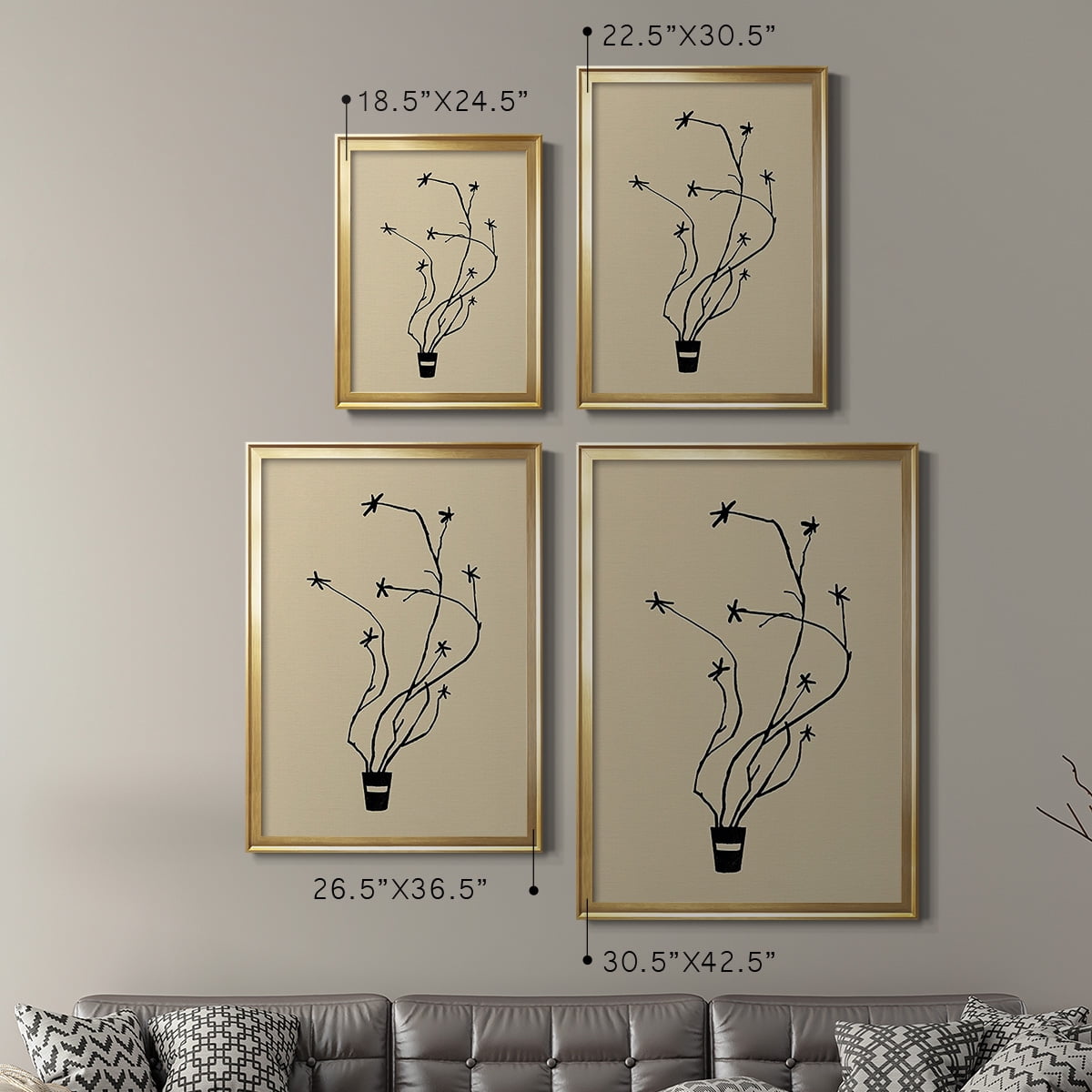 Spring Sprig Vase I Premium Framed Print - Ready to Hang