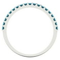 thumbnail image 5 of 0.285 ctw Wedding Band for Women - 18K White Gold Simulated Turquoise Stackable Eternity Ring, 5 of 6