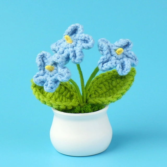 Girasol de lana de punto en maceta con flores artificiales para estudio, decoración de escritorio, temporada de graduación, regalo del día del maestro