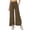 Coffee, variant on Womens Effortless Wide Leg Casual Pants with Front Slits Minimalist Everyday Trousers for Work and Leisure Ankle Length Black S