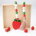thumbnail image 6 of LOLIPPYY Set of 2 Wooden Beaded Tassel Garlands with Strawberry Wood Beads, Decorative Home Hanging Ornaments, 6 of 7