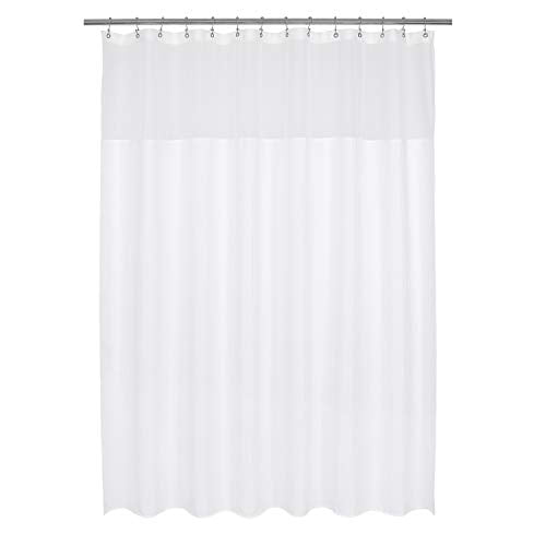 Wide Fabric Shower Curtain, 84 Inch Hookless Shower Curtain