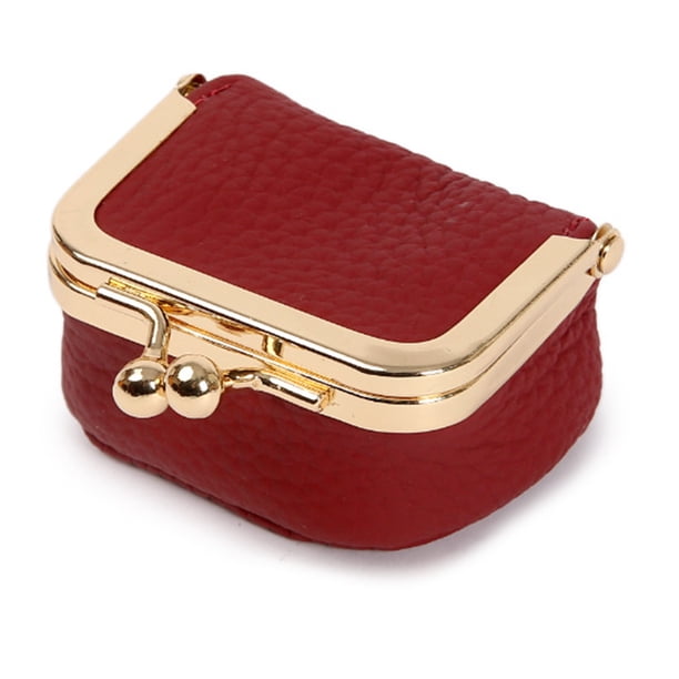 Bolso Almacenamiento Pequeño Versátil Portátil Monedas Cuero Genuino Beso Mini Mujer Compras Bolsas