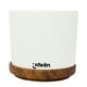 thumbnail image 3 of Maceta de Arcilla Blanca con Plato de Madera, 3 of 4