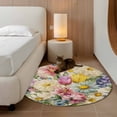 thumbnail image 2 of Round Rugs 3Ft, Spring Floral Round Area Rug Washable Indoor Throw Carpet, Farmhouse Elegant Flowers Vintage Art Small Non Slip Circle Rug for Bedroom Living Room Home Decor Aesthetic, 2 of 8