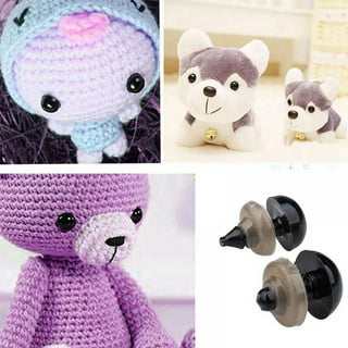 Safety Eyes for Amigurumi Crochet 8mm 100pcs - RuWfpz Doll Stuffed Animal Eyes with Washers, Plastic Eyes for Crochet Animals, Black Crochet Eyes