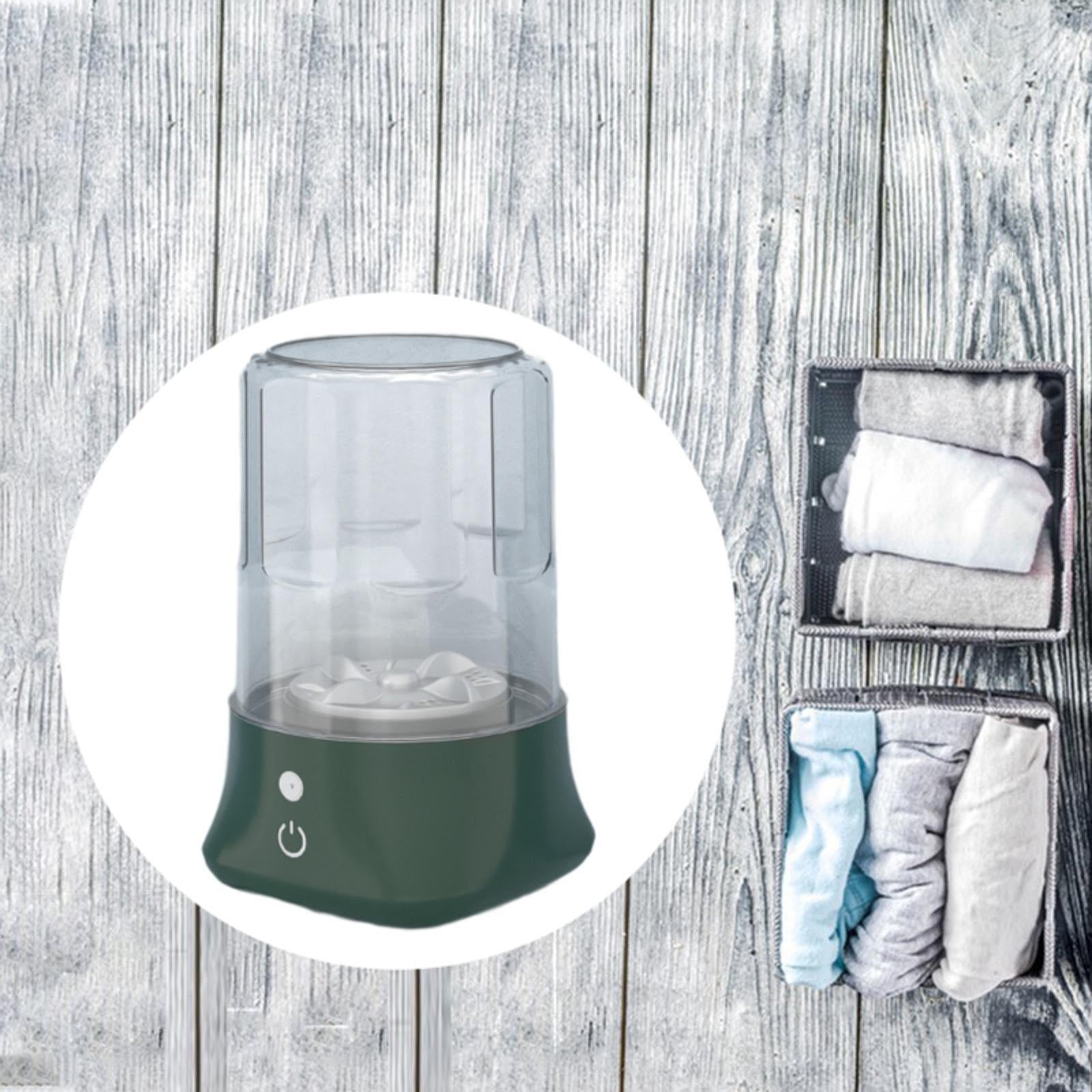 WeiLaiKeQi Portable Washing Machine Compact Small Washer USB Rechargeable Mini Laundry Cup 1L for Home Apartment Travel Dorm Small Items green